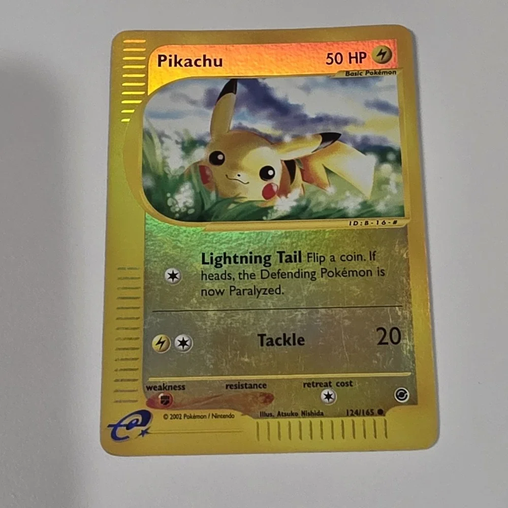 Pikachu Holographic Trading Card - Yellow